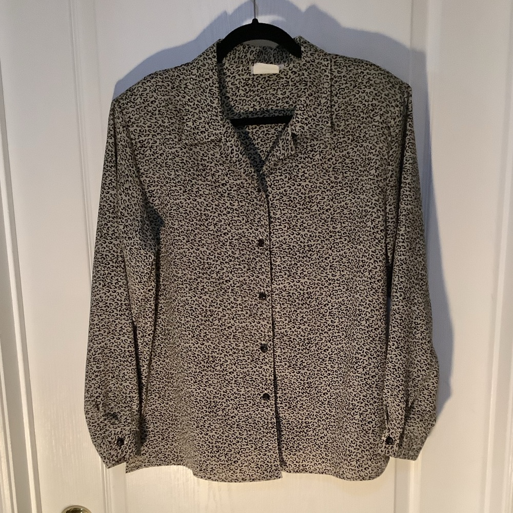 Vintage animal print long sleeve blouse by Scorpio